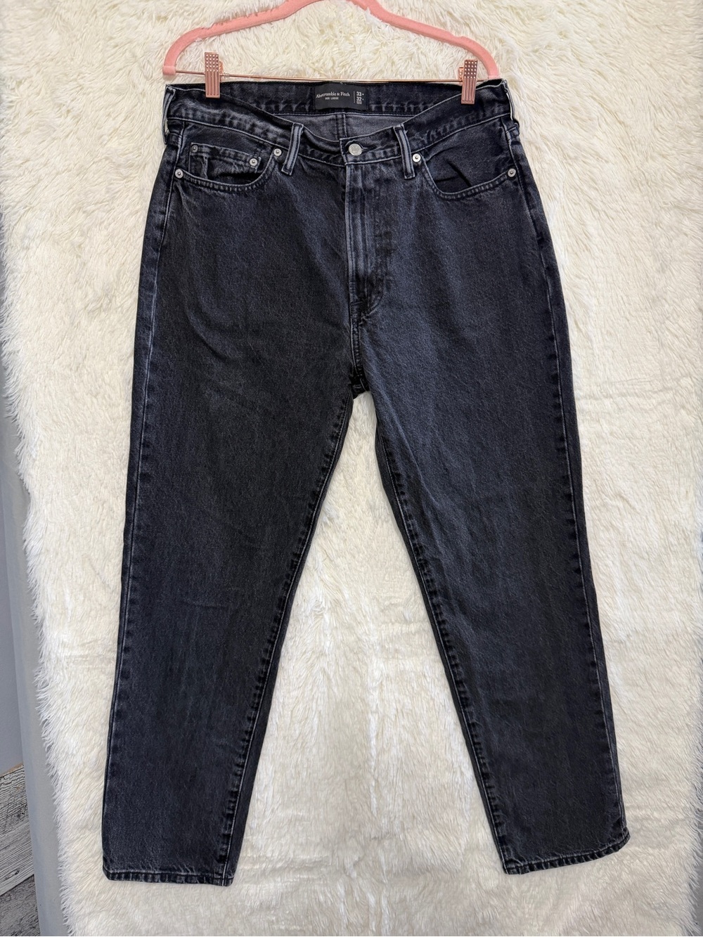Abercrombie & Fitch AF Mens 90s Loose Jeans Size 33 Black Wash Denim Everyday